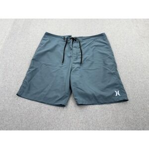 Hurley Shorts Mens 38 Blue Light Weight Drawstring Hybrid Swimming Performance